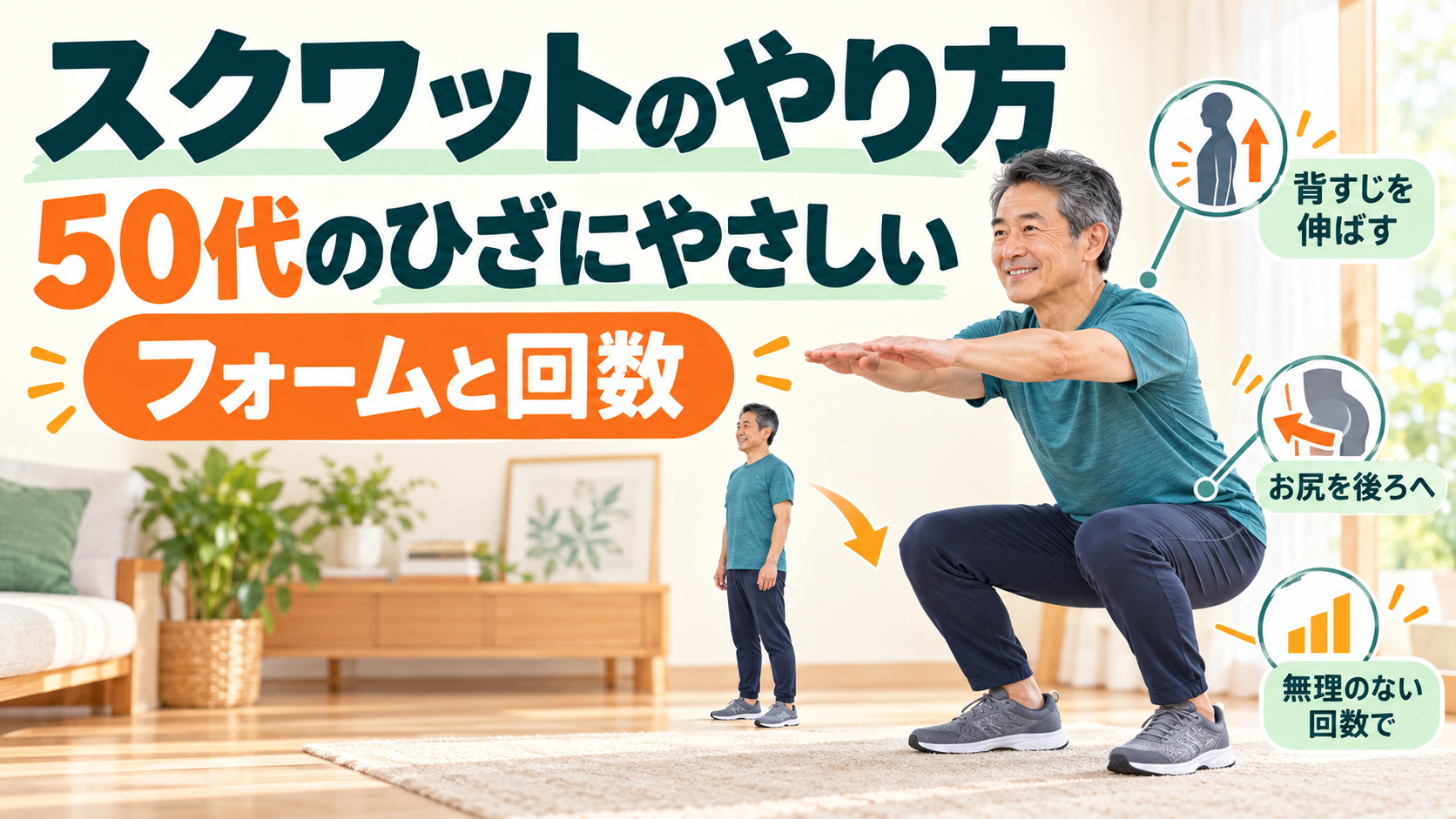 50代のひざにやさしいスクワット